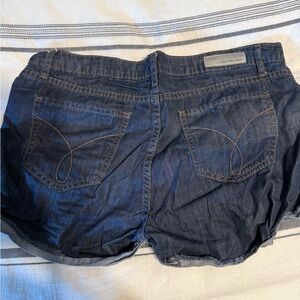 Calvin Klein Blue Jean Shorts Distressed Cut-Off Style